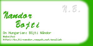 nandor bojti business card